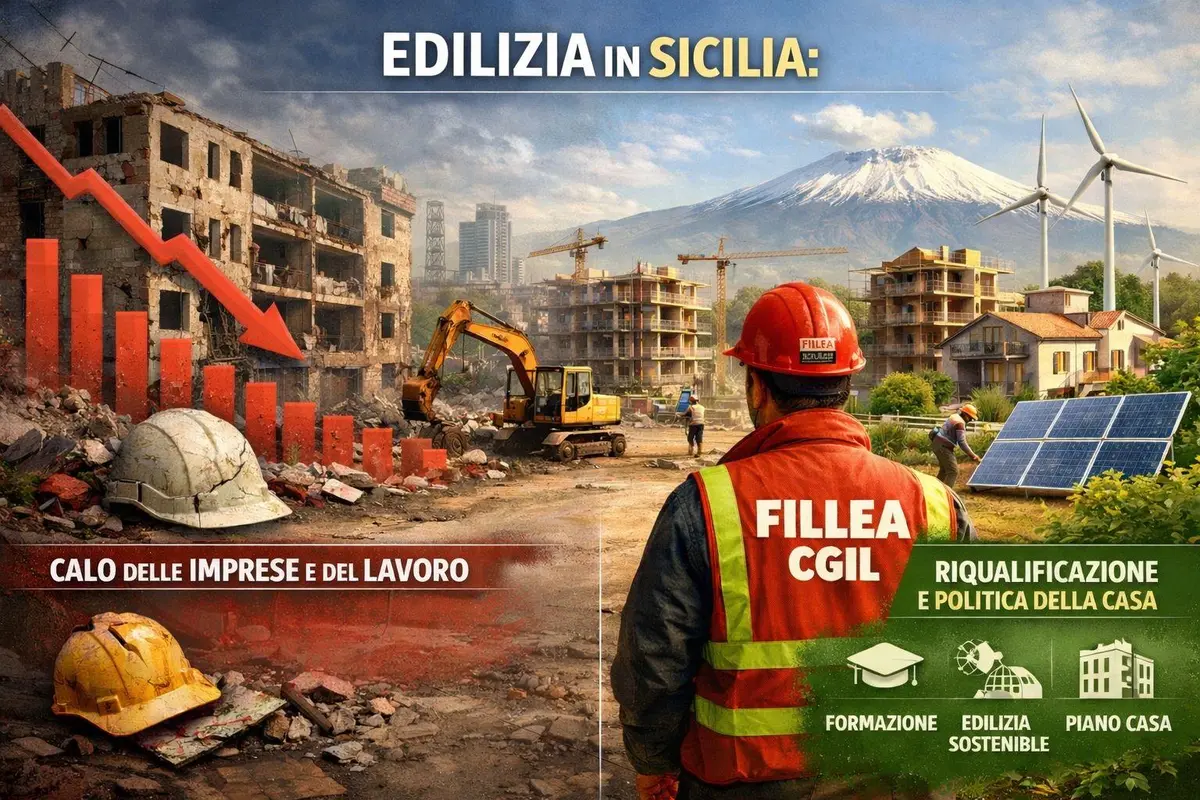 Edilizia in Sicilia, Fillea Cgil: “In due anni quasi 800 imprese in meno.
