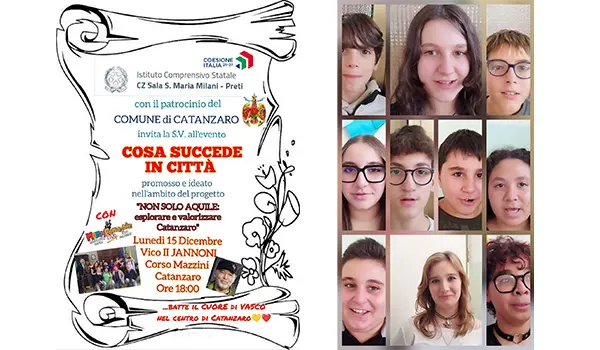 “COSA SUCCEDE IN CITTA’: batte il cuore di Vasco Rossi nel centro di Catanzaro grazie agli studenti dell’I.C. Milani-Preti. (Video)