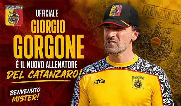 Catanzaro Calcio, ufficiale Giorgio Gorgone: è il nuovo allenatore delle Aquile