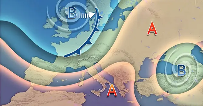 Meteo: settimana con perturbazione veloce, anticiclone e possibili cambiamenti nel weekend