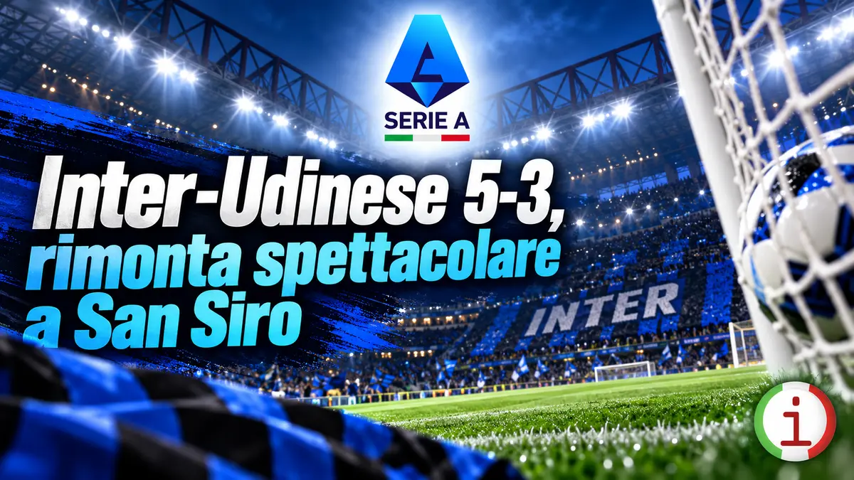 Inter Udinese 5-3, rimonta spettacolare a San Siro e nerazzurri di nuovo in vetta