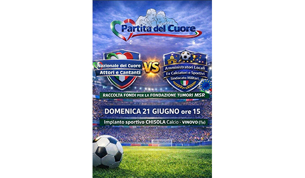 M.I.A. Patria scende in campo: il 21 giugno la Partita del Cuore a Vinovo per la ricerca contro il tumore