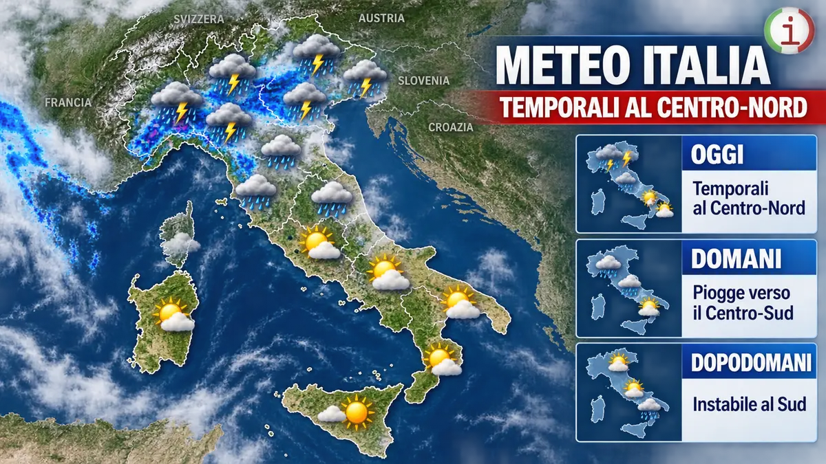 Meteo Italia, perturbazione atlantica in arrivo con temporali e calo delle temperature