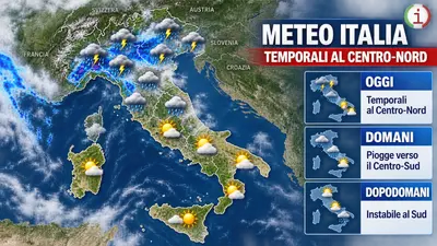 Meteo Italia, perturbazione atlantica in arrivo con temporali e calo delle temperature