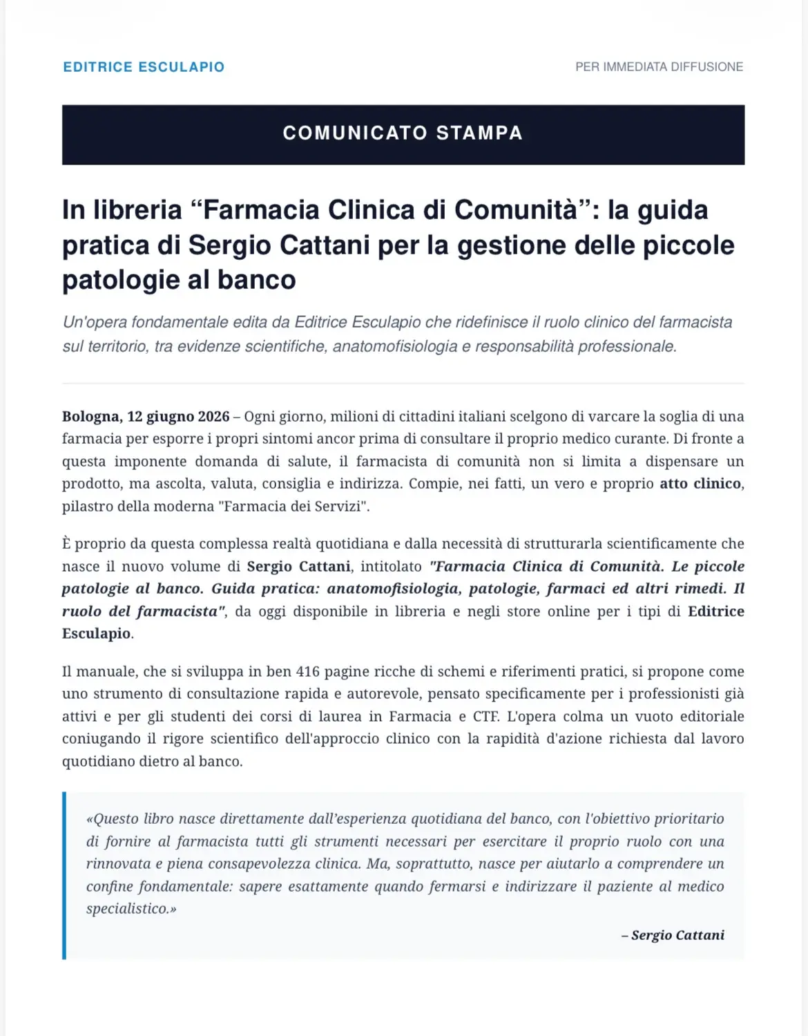 Nuovo libro farmacia clinica di comunità 