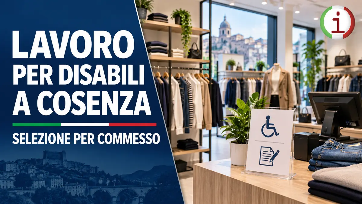 Opportunità di lavoro per disabili a Cosenza: selezione per commesso