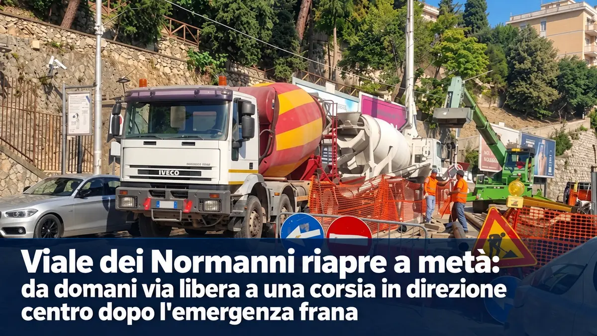 Catanzaro, Viale dei Normanni riapre domani: una corsia verso il centro dopo la frana