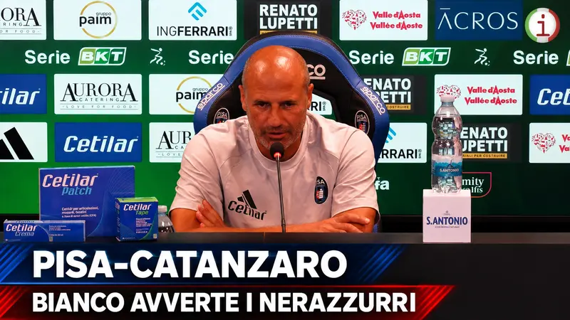 Pisa Catanzaro, Bianco avverte i nerazzurri: serviranno coraggio e maggiore cinismo. Video