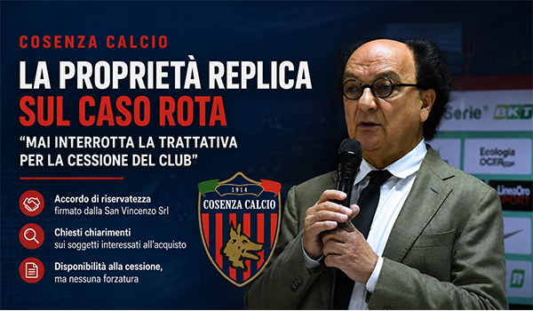 Cosenza Calcio, la proprietà replica sul caso Rota