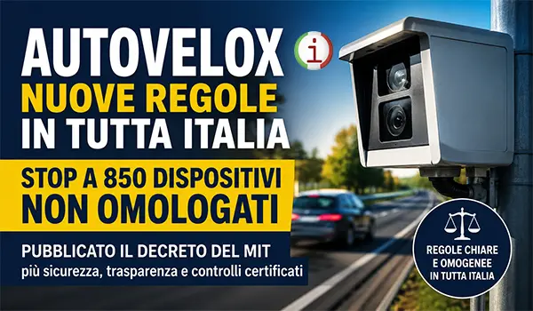 Nuovo decreto Autovelox: stop a 850 dispositivi non omologati, ecco dove saranno spenti