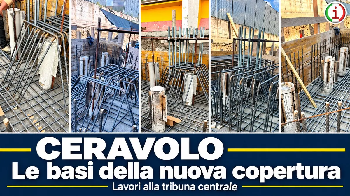 Stadio Ceravolo aggiornamenti dal cantiere della nuova copertura della tribuna centrale
