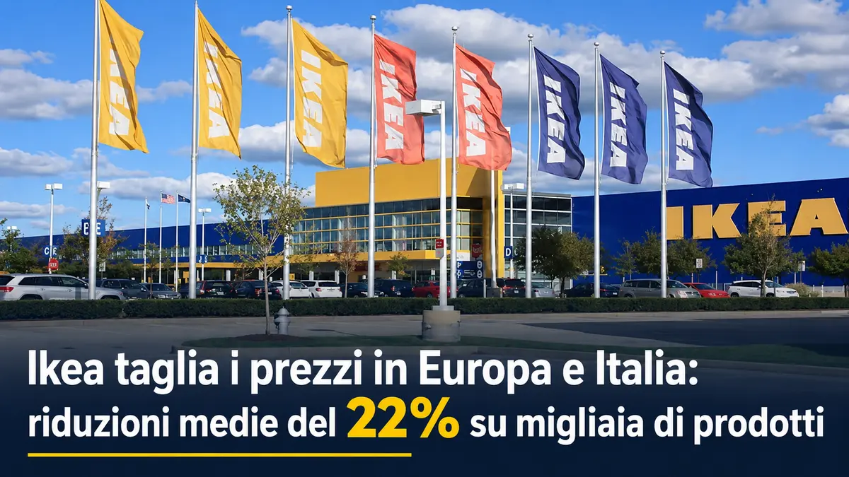 Ikea taglia i prezzi in Europa e Italia: riduzioni medie del 22% su migliaia di prodotti