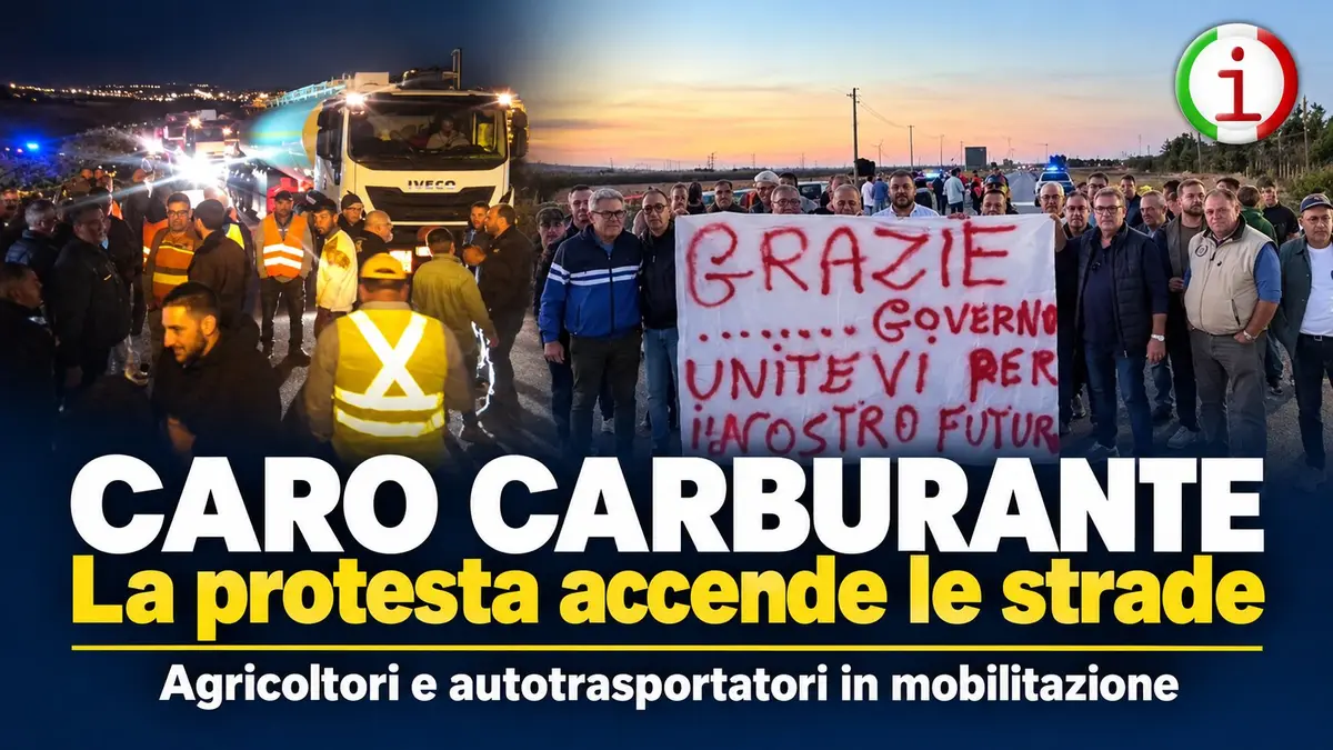 Caro carburante trattori e camion in strada e la protesta guarda oltre