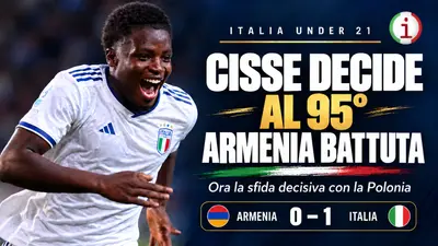 Italia Under 21, Cisse piega l’Armenia al 95 e tiene aperta la corsa agli Europei