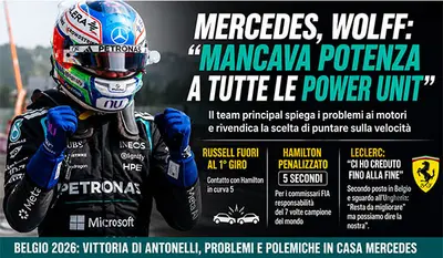 Mercedes, Wolff svela il problema ai motori dopo Spa: "Mancava potenza a tutte le power unit". Hamilton penalizzato, Leclerc guarda già all'Ungheria
