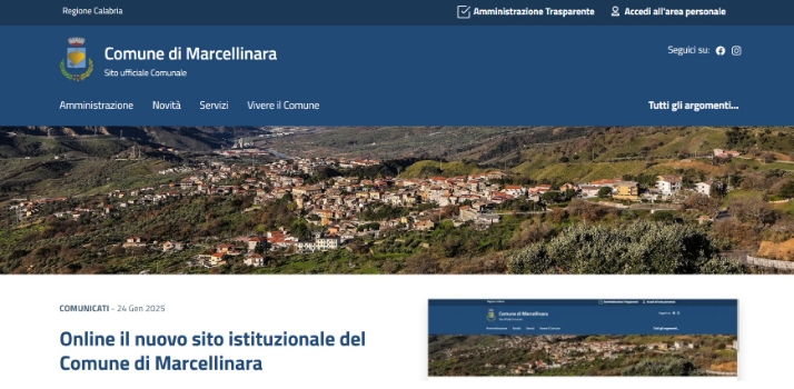 Online il nuovo sito istituzionale del Comune di Marcellinara