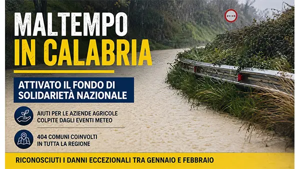 Maltempo in Calabria, riconosciuti i danni eccezionali