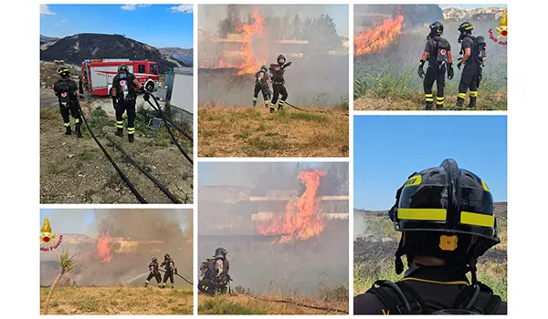 Crotone, giornata di fuoco: vento e incendi mettono in allerta i Vvf su più fronti