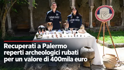 Recuperati a Palermo reperti archeologici rubati per un valore di 400mila euro