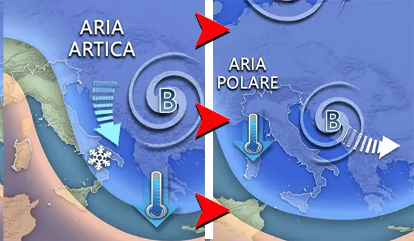 Meteo Italia: irruzione fredda in arrivo, piogge diffuse, neve a bassa quota e venti forti