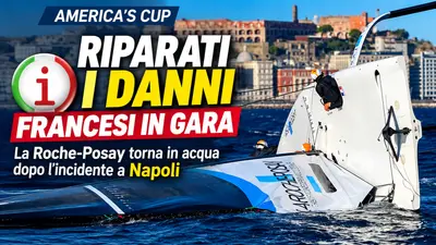 America's Cup a Napoli, La Roche-Posay ripara l'AC40 dopo l'incidente: francesi pronti a tornare in gara