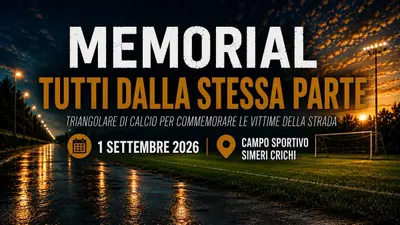 Simeri Crichi , nel ricordo delle vittime della strada: il 1° settembre il Memorial “Tutti dalla Stessa Parte” .
