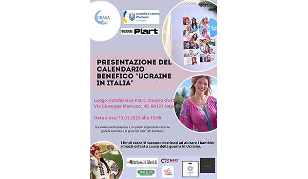 13/01 Napoli: presentazione calendario benefico ucraine in Italia, Fondazione Plart