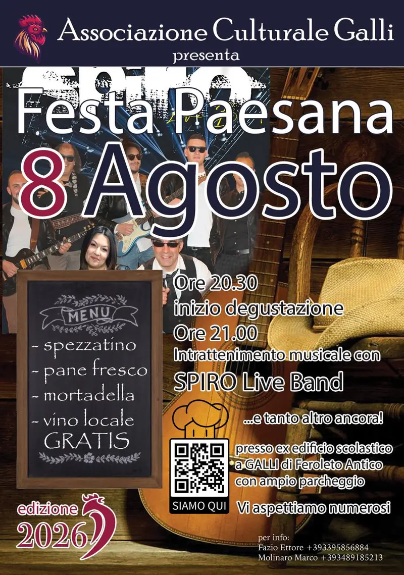 Ritorna la coinvolgente "Festa Paesana": l'8 agosto a Galli di Feroleto Antico (CZ)