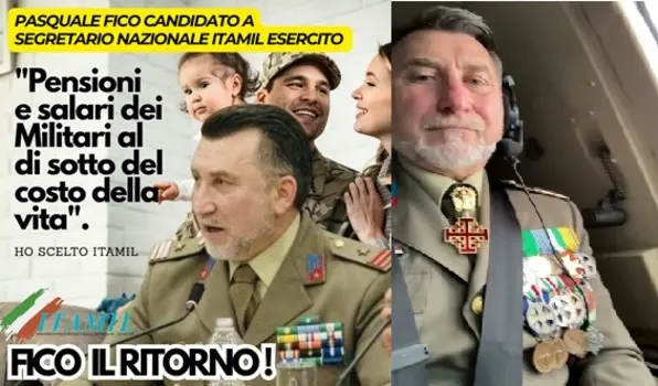 Roma: ITALMIL, il 1° Lgt. (E.I.) Pasquale Fico, indicato come Segretario Nazionale Esercito e Difesa.