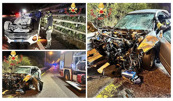 Catanzaro. Incidente sulla SS280: frontale e ribaltamento, intervento dei Vvf 
