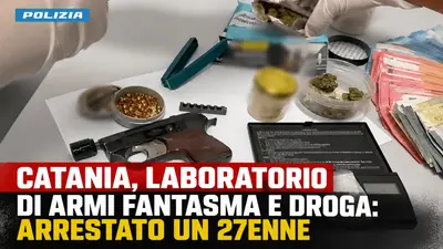 Catania, laboratorio di armi fantasma e droga: arrestato un 27enne