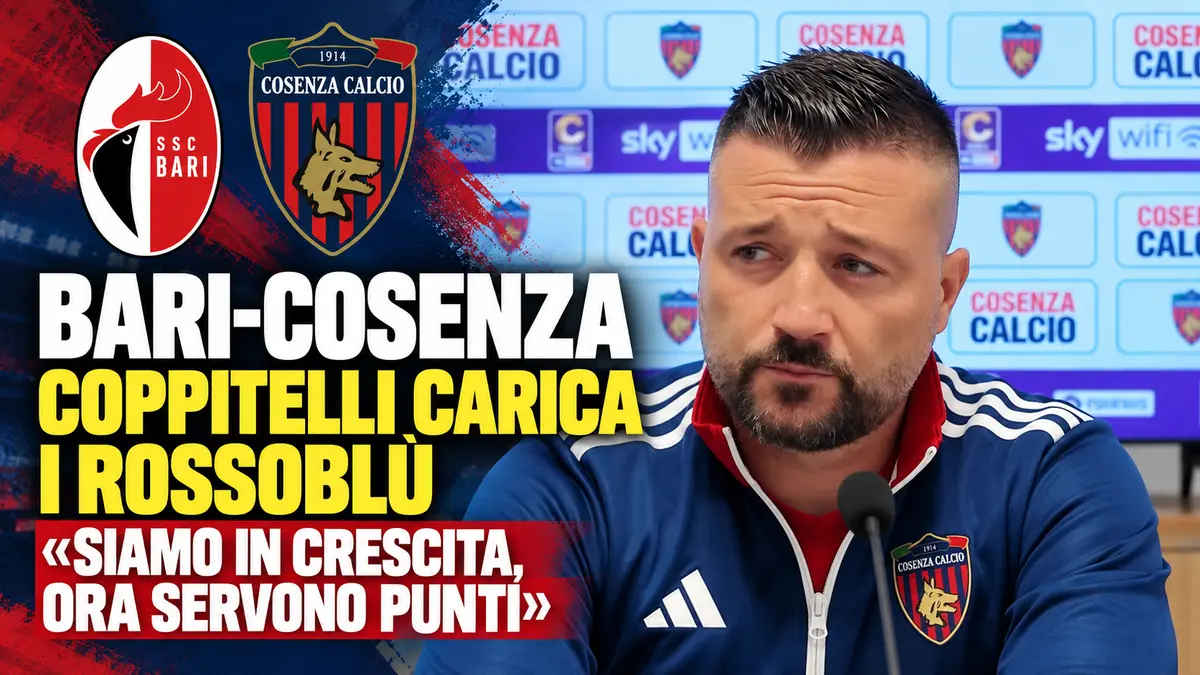Bari-Cosenza, Coppitelli carica i rossoblù: «Siamo in crescita, ora servono punti»
