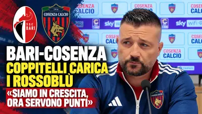 Bari-Cosenza, Coppitelli carica i rossoblù: «Siamo in crescita, ora servono punti»
