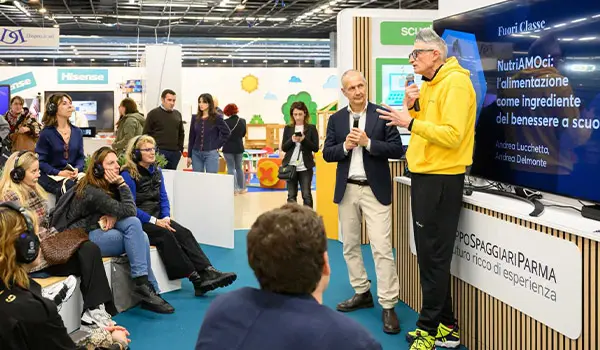 Lo sport come leva educativa: Andrea Lucchetta e Stefano Maniscalco ospiti di Gruppo Spaggiari Parma a DIDACTA 2025 