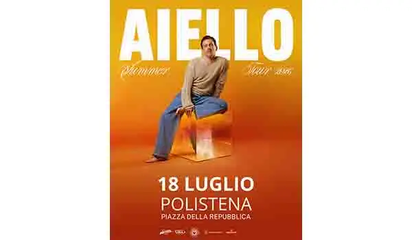 Aiello protagonista a Polistena (Rc). Il 18 luglio il concerto a ingresso gratuito in Piazza della Repubblica