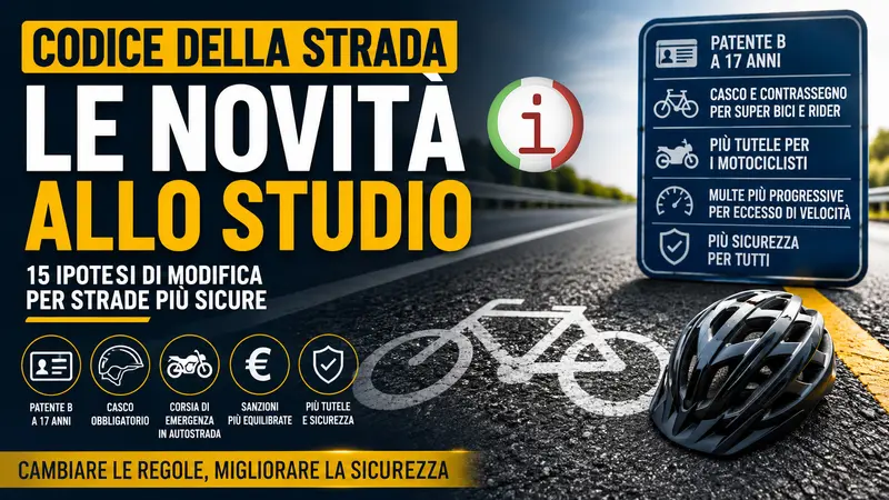 Codice della Strada, possibili novità in arrivo patente a 17 anni e nuove regole per multe moto e biciclette