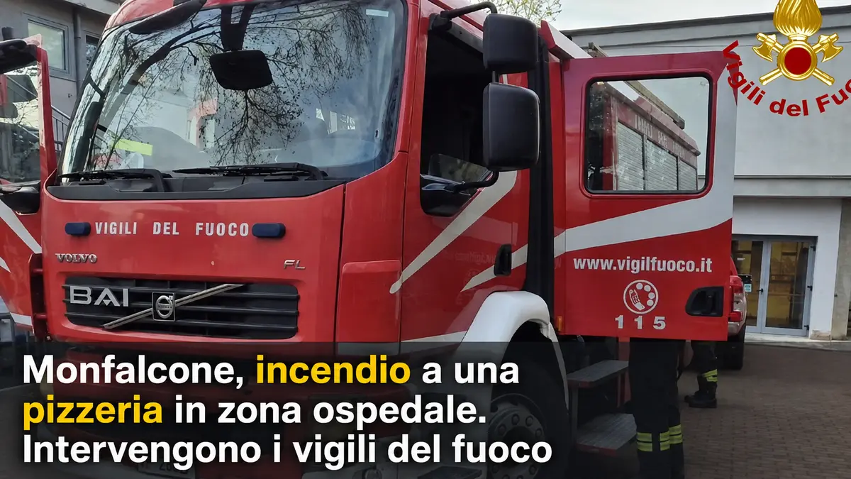 Incendio in una pizzeria a Monfalcone vicino all’ospedale San Polo
