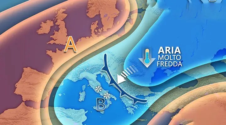 Previsioni meteo italia: weekend di gelo artico con neve a basse quote