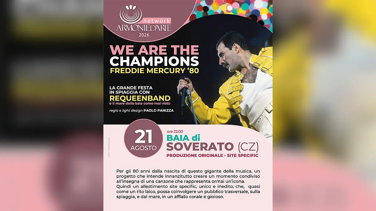 We Are the Champions – Freddie Mercury ’80: Armonie d’Arte porta la grande musica dei Queen nella baia di Soverato