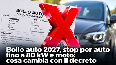 Bollo auto 2027, stop per auto fino a 80 kW e moto: cosa cambia con il decreto