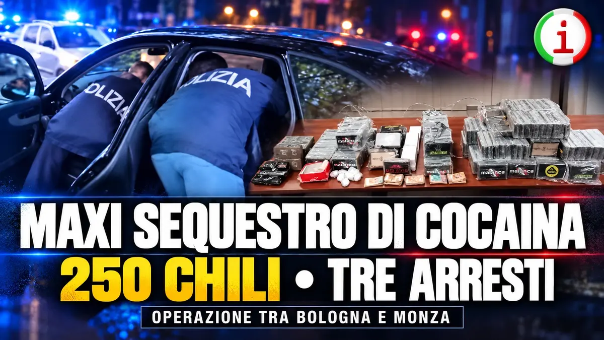 Operazione antidroga tra Bologna e Monza: maxi sequestro da 250 chili di cocaina e tre arresti