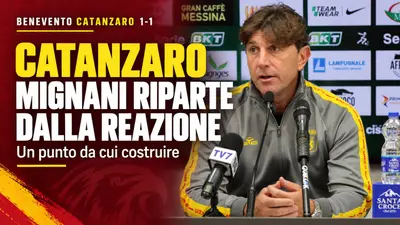 Benevento Catanzaro, Mignani nel dopo partita apprezza la reazione e chiede continuità nel lavoro. Video