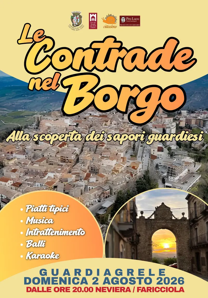 A Guardiagrele la prima edizione di “Le Contrade nel Borgo”: enogastronomia, musica dal vivo e balli