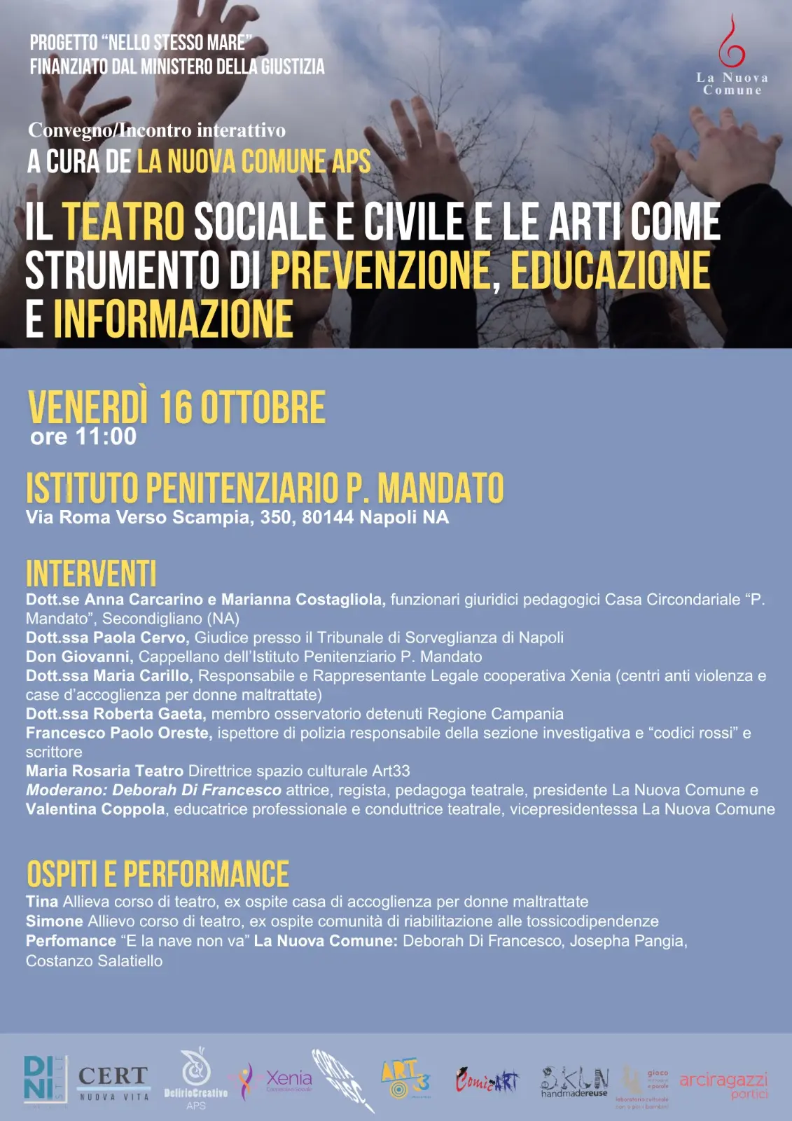 “Nello stesso mare” progetto di formazione teatrale in carcere