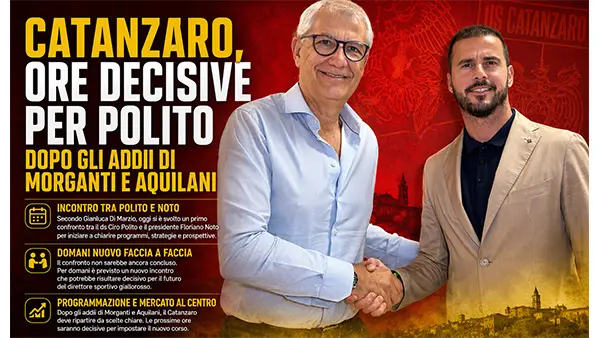 Catanzaro, ore decisive per Polito dopo gli addii di Morganti e Aquilani