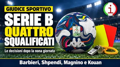 Serie B quattro giocatori fermati dal Giudice sportivo dopo la nona giornata