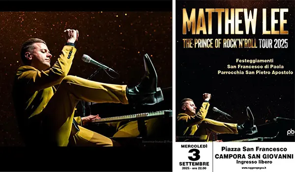 Fatti di Musica 2025: domani lo scatenato Matthew Lee,  Il principe del  Rock’n’roll, a Campora San Giovanni di Amantea (CS)