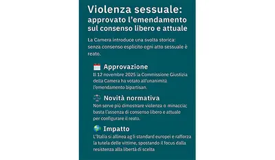 violenza sessuale: approvato il principio del consenso libero e attuale