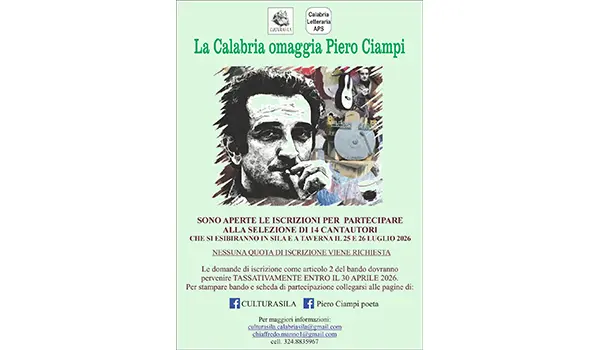 "La Calabria omaggia Piero Ciampi"