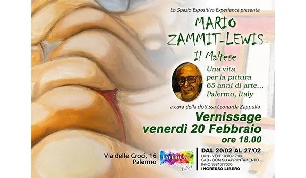 Allo spazio "Experience" di Palermo la tappa italiana del progetto espositivo internazionale che celebra sessantacinque anni di carriera artistica di Mario Zammit Lewis